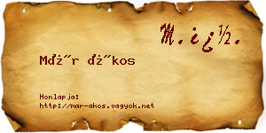 Már Ákos névjegykártya